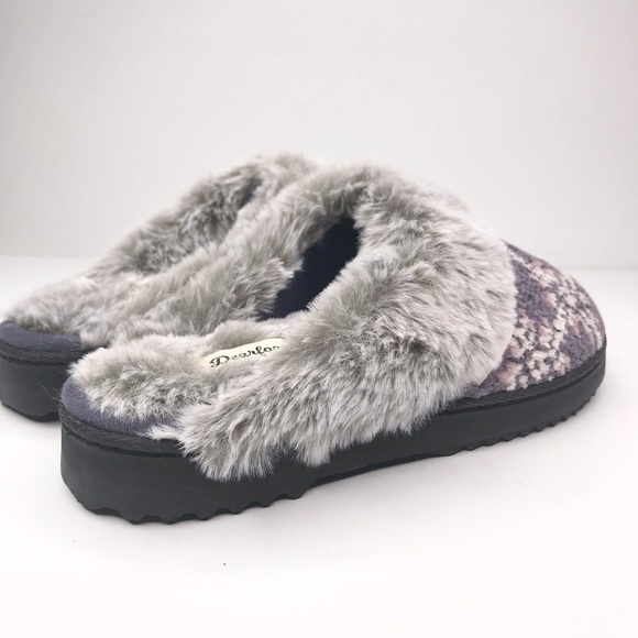 Dearfoams Womens Allison Textured Chenille Knit Scuff Slipper Aztec Small - Picture 6 of 7